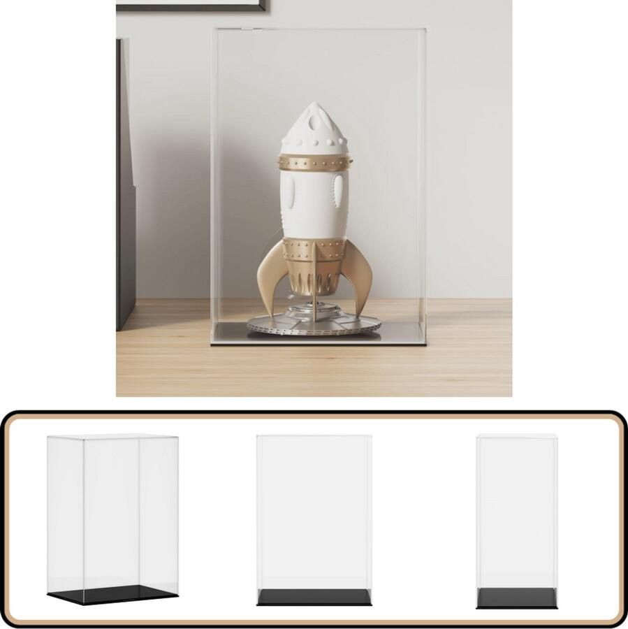 VidaXL Vitrine Transparant Acryl 17x12x25 cm Acryl Vitrine Display Case Verzamelobjecten Kast Stofdichte Vitrine Vitrinekasten Decoratief Doosje Cadeauverpakking