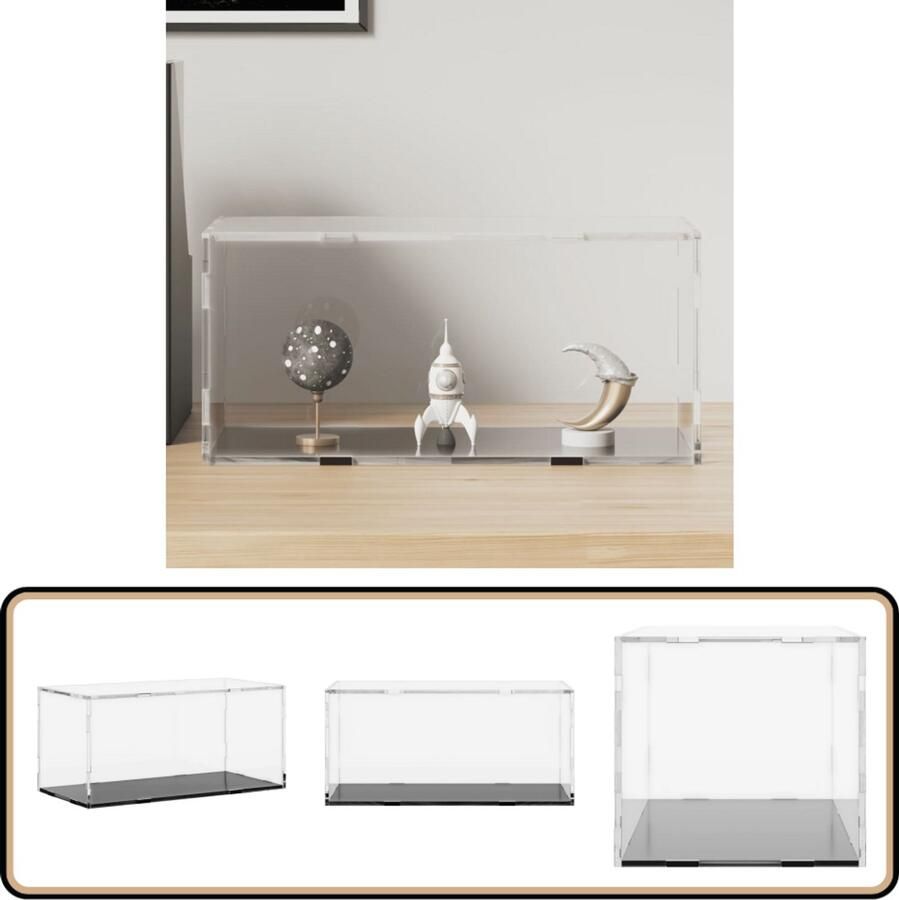VidaXL Vitrine Transparant Acryl 30x15x14 cm Acryl Vitrine Display Case Collectie Opslag Stofdichte Vitrine Kunststof Vitrine