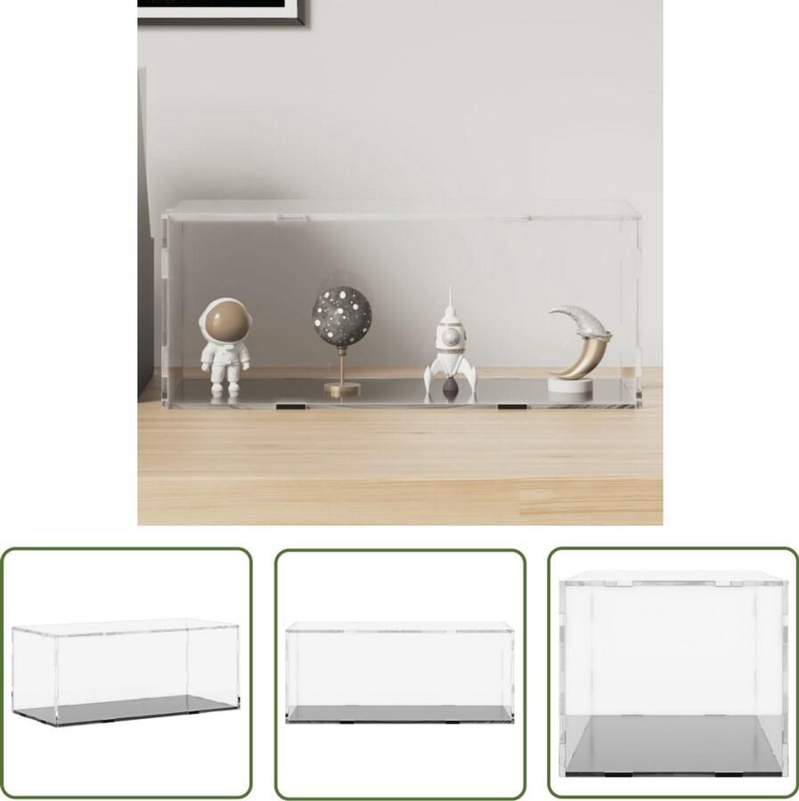 VidaXL Vitrine Transparant Acryl 34x16x14 cm Acryl Vitrine Vitrinekasten Presentatiecase Stofdichte Vitrine Collectie Opslag Decoratief Item Kunstwerken Bewaren