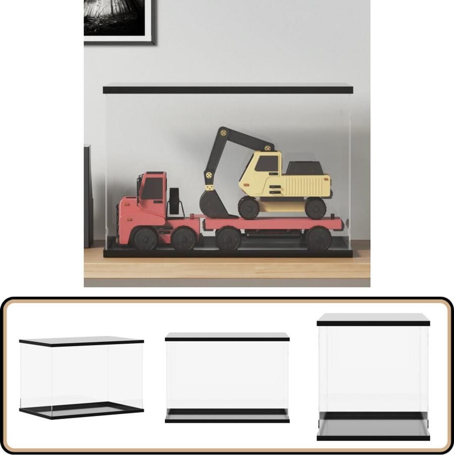 VidaXL Vitrine Transparant Acryl 56x36x37 cm Acrylvitrine Vitrine Kast Collectie Opslag Anti Stoffig Stofdichte Vitrine