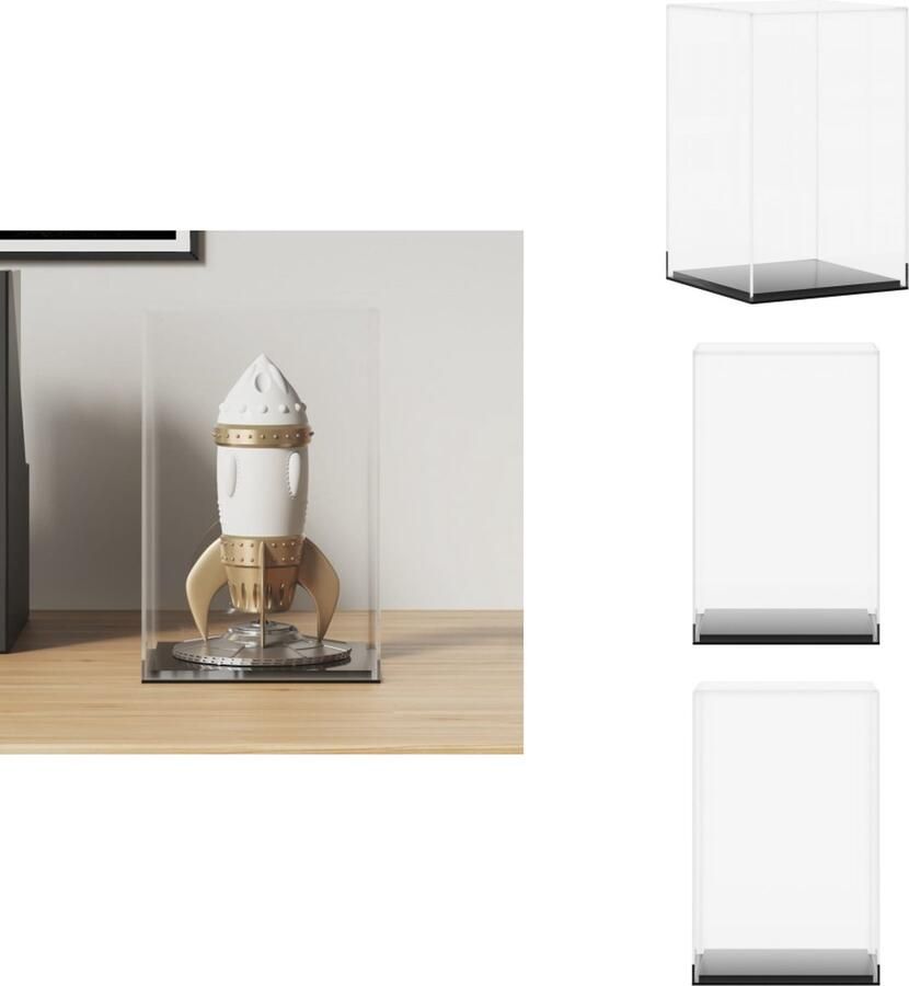 VidaXL Vitrine Vitrines Vitrinekast Stolp Vitrine transparant 14x14x22 cm acryl - Foto 2