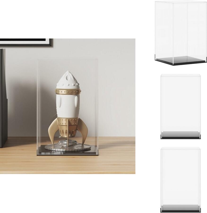 VidaXL Vitrine Vitrines Vitrinekast Stolp Vitrine transparant 14x14x22 cm acryl