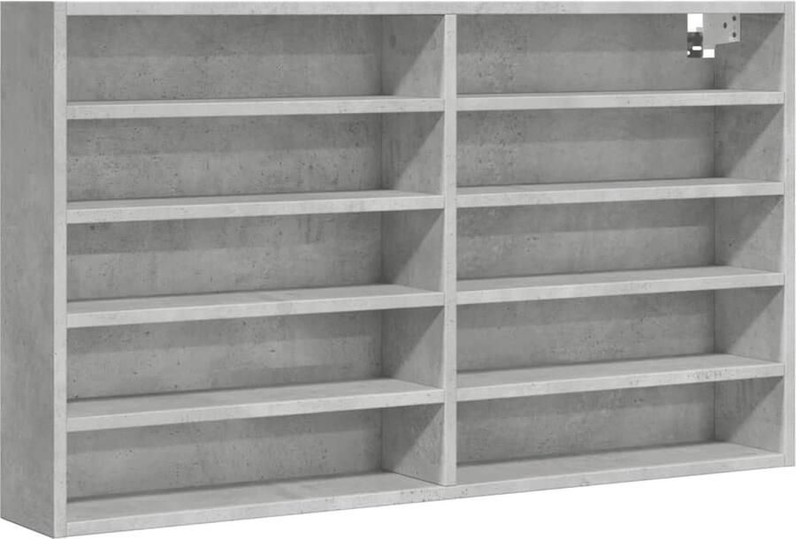 VidaXL Vitrinekast 100x15x58 cm bewerkt hout betongrijs