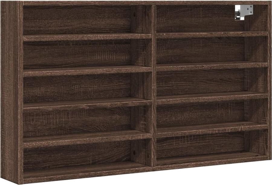 VidaXL Vitrinekast 100x15x58 cm bewerkt hout bruin eikenkleurig