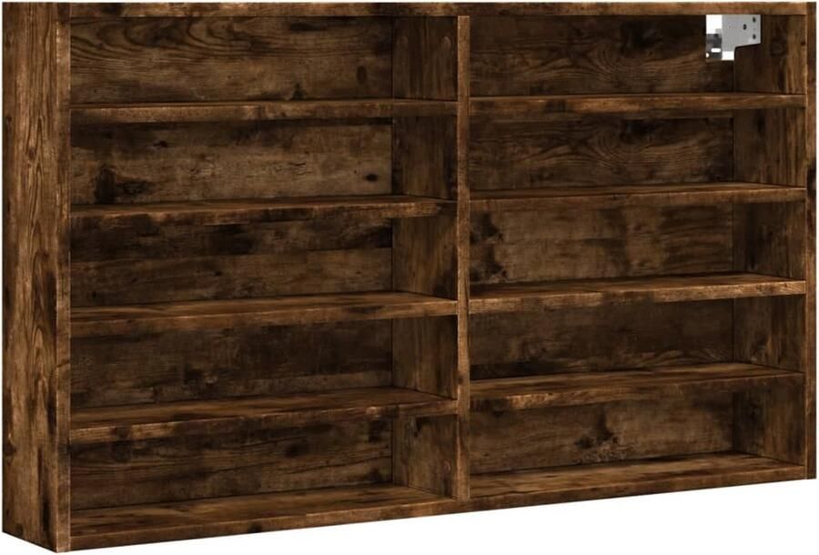 VidaXL Vitrinekast 100x15x58 cm bewerkt hout gerookt eikenkleurig