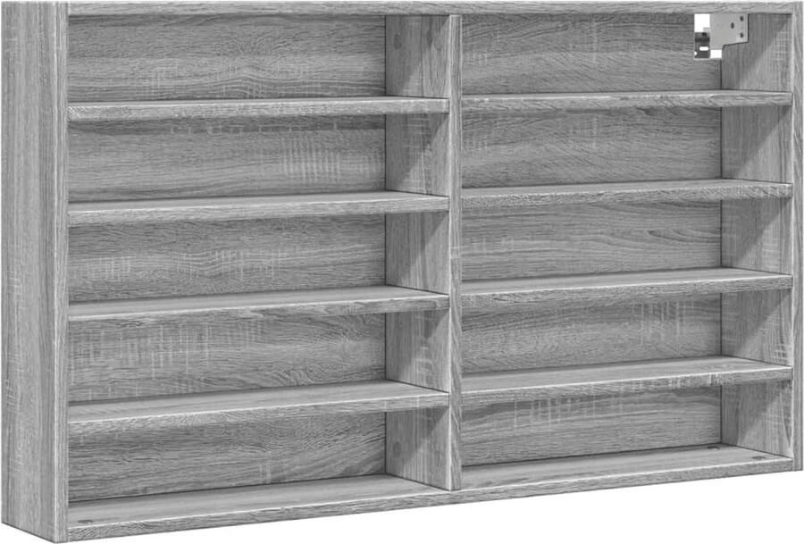 VidaXL Vitrinekast 100x15x58 cm bewerkt hout grijs sonoma eikenkleurig