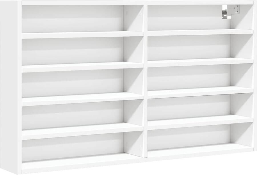 VidaXL Vitrinekast 100x15x58 cm Bewerkt hout Wit Vitrinekast Displaykast Houten Kast Opbergkast Slaapkamer Meubilair
