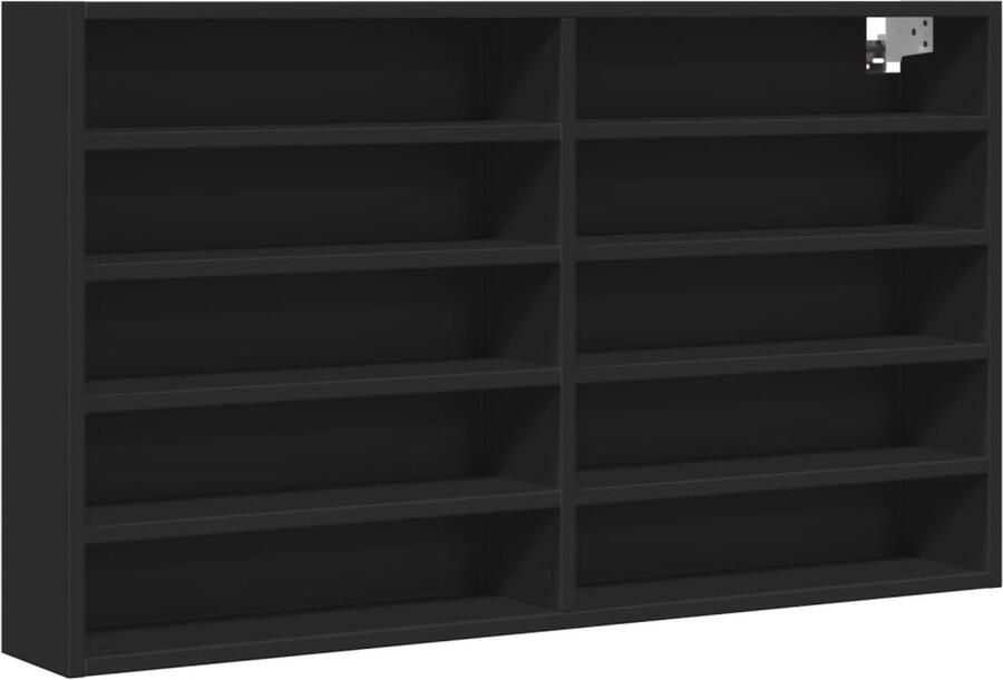 VidaXL Vitrinekast 100x15x58 cm bewerkt hout zwart