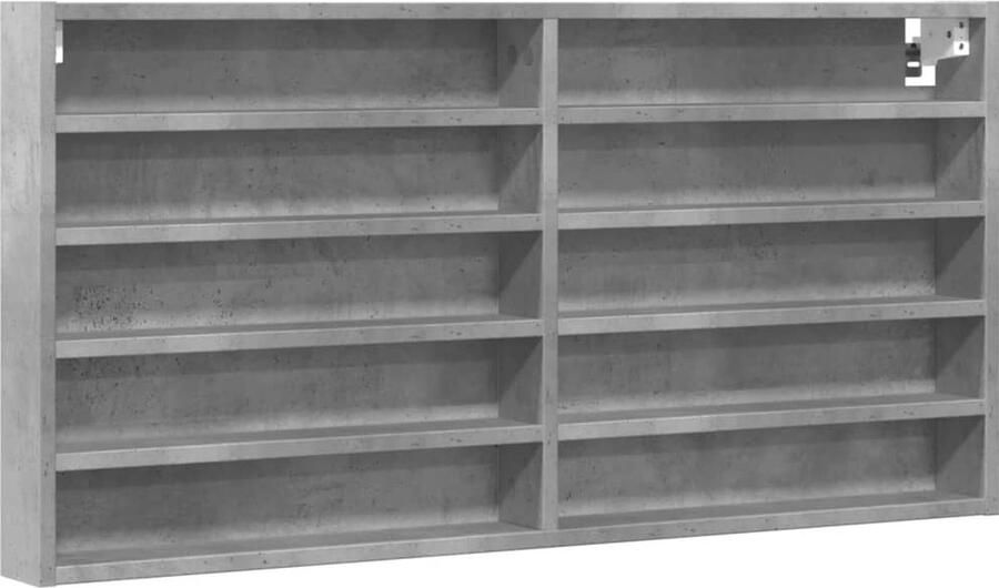 VidaXL Vitrinekast 100x8 5x50 cm bewerkt hout betongrijs