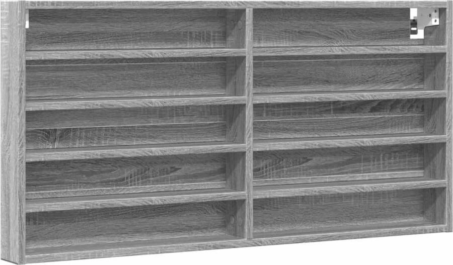 VidaXL Vitrinekast 100x8 5x50 cm bewerkt hout grijs sonoma eikenkleur