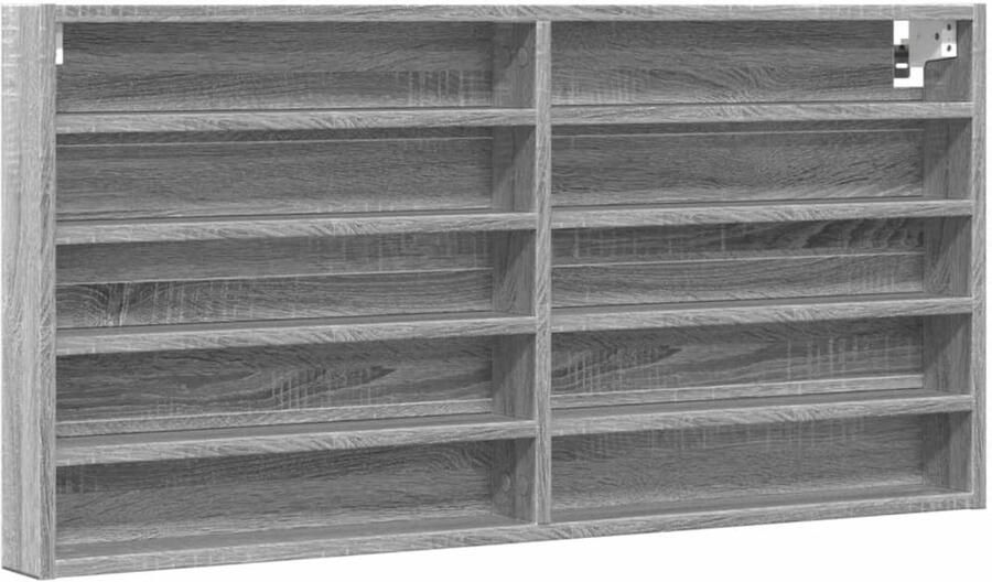 VidaXL Vitrinekast 100x8 5x50 cm bewerkt hout grijs sonoma eikenkleur Vitrinekast Grijze Vitrinekast Houten Vitrinekast Vintage Vitrinekast Salontafel