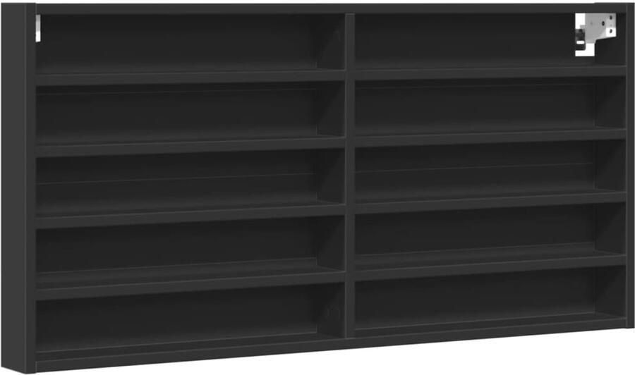 VidaXL Vitrinekast 100x8 5x50 cm bewerkt hout zwart Vitrinekast Vitrinekasten Vitrine Display Kast