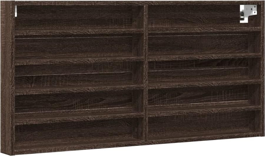 VidaXL Vitrinekast 100x8 5x50 cm Bruin Eikenhout Vitrinekast Woonaccessoires Houten Kast Opbergkast Vintage Meubels
