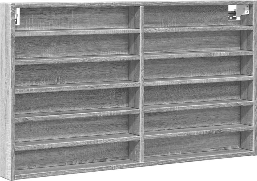 VidaXL Vitrinekast 100x8 5x58 cm bewerkt hout grijs sonoma eikenkleur