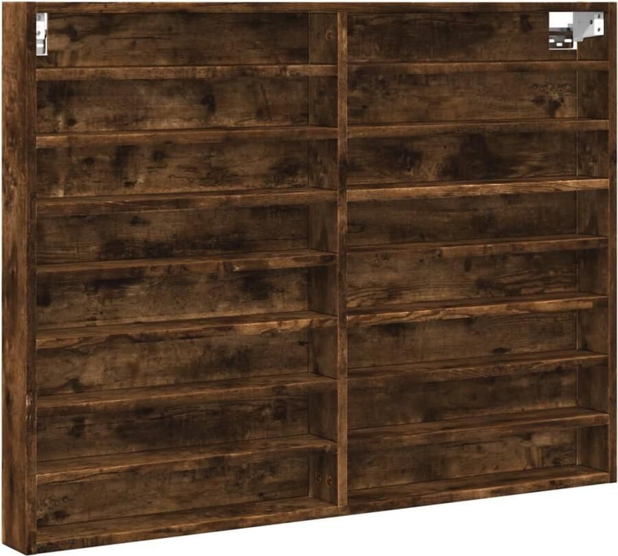 VidaXL Vitrinekast 100x8 5x75 cm bewerkt hout gerookt eikenkleurig