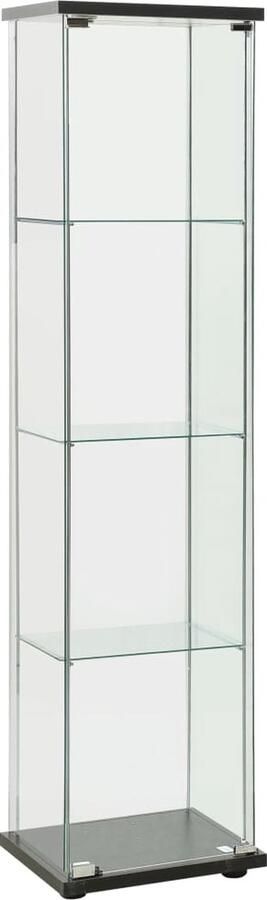 VidaXL Vitrinekast gehard glas zwart