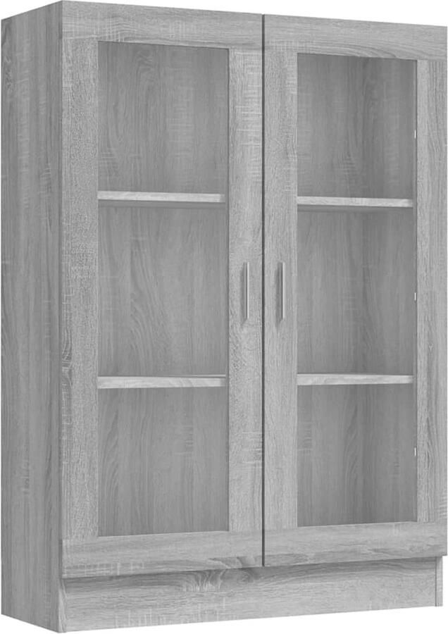 VidaXL Vitrinekast Grijs Sonoma Eiken 82 5x30 5x115 Vitrinekast Houten Vitrinekast Grijze Vitrinekast Vintage Vitrinekast Salontafel Tv Tafel Opbergkast Woonaccessoires