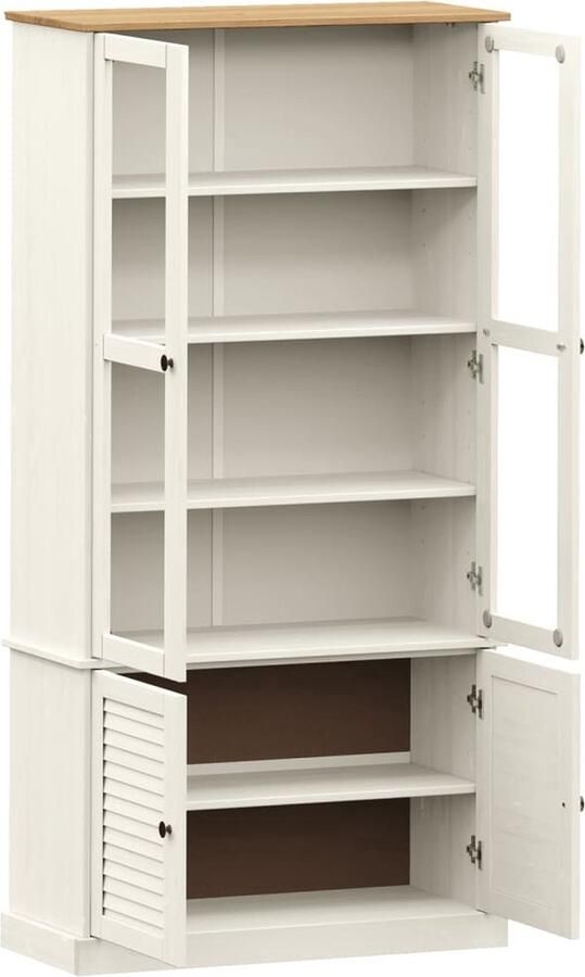 VidaXL -Boekenkast-VIGO-85x35x170-cm-massief-grenenhout-wit