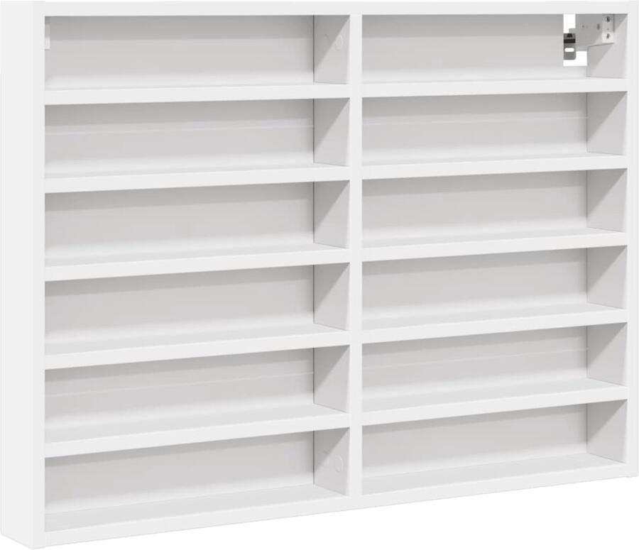 VidaXL Vitrinekast 80x8 5x58 cm bewerkt hout wit Vitrinekast Vitrinekasten Vitrine Display Kast