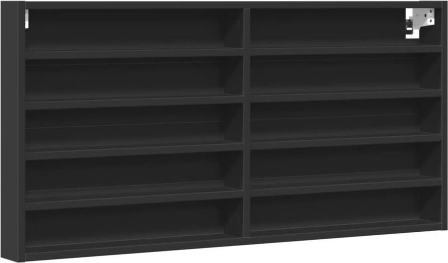 VidaXL Vitrinekast zwart 100x8 5x50 cm Vitrinekast Displaykast Zwevende Kast Houten Kast Zwarte Kast