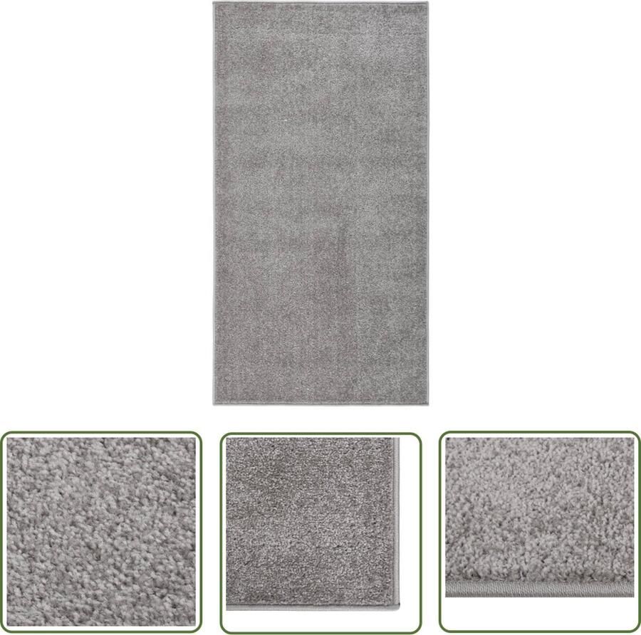 The Living Store Vloerkleed Karakteristiek Vloermat Afmetingen- 80 x 150 cm Ken- Grijs 100% PP Geschikt voor vloerverwarming Vloerkleed Vloer Mat Woonkamer Slaapkamer Living