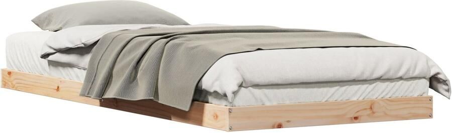 VidaXL Vloerbedframe Wit 90x220 cm Massief Hout Grenen - Foto 2