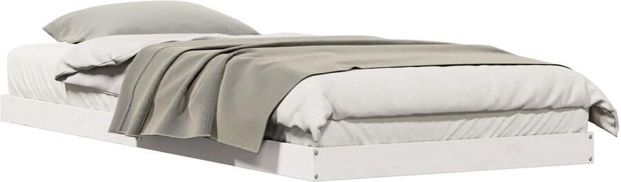 VidaXL Vloerbed Frame Wit 80x210 cm Solid Hout Grond - Foto 2