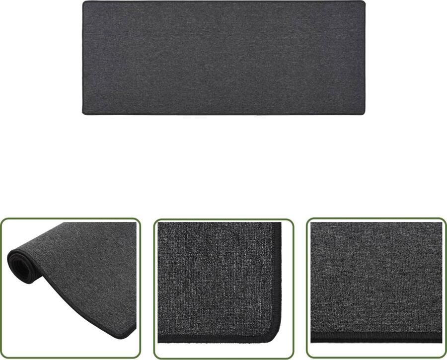 The Living Store Tapijtloper Trendy en elegante vloerbescherming 80 x 200 cm Antraciet Tapijtroper Vloerbescherming Antraciet Kleurtje Moderne Interieur Stijlvolle Woning
