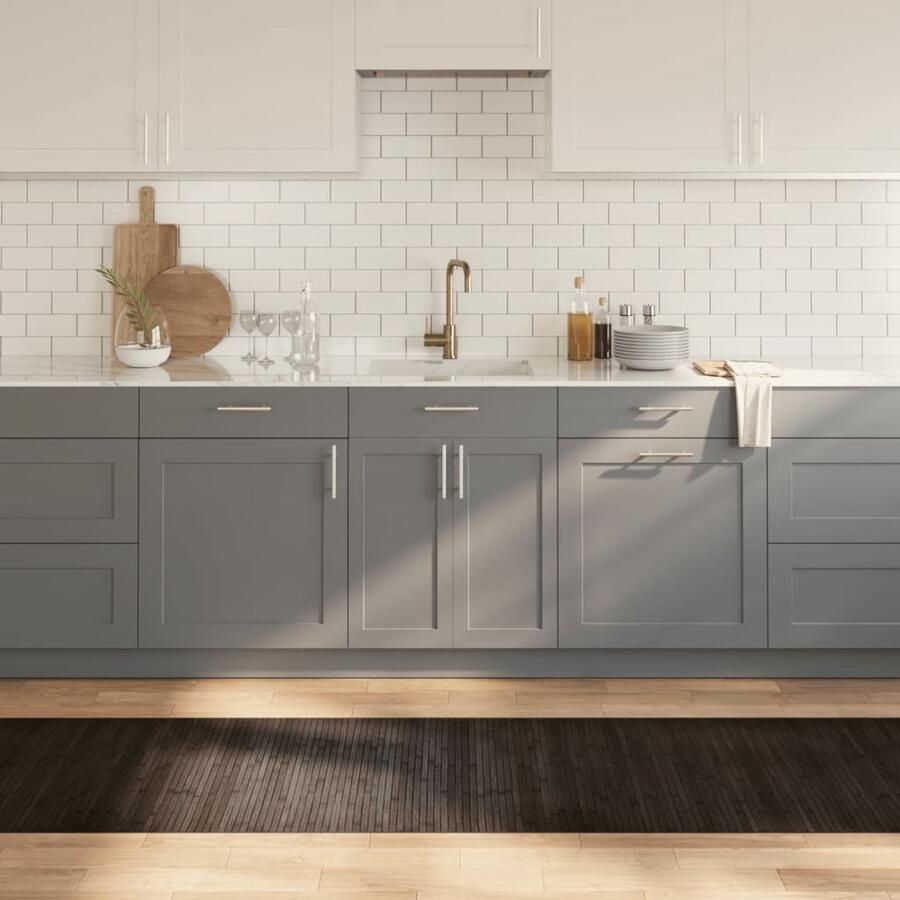 The Living Store Bamboe Tapijt 70 x 400 cm Donkerbruin Duurzaam Anti-slip Bamboetapijt Vloerkleden Donkere Tinten Anti Slip Duurzaam Tapijt