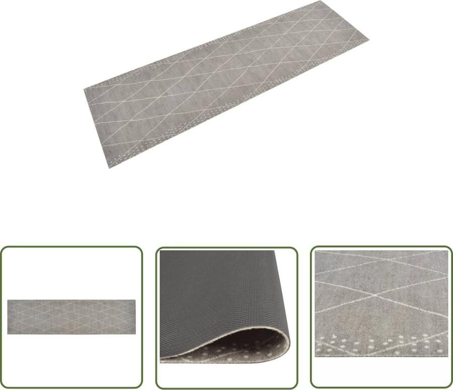 The Living Store Keukenmat wasbaar geruit 45x150 cm fluweel Keukenmat Vloerkleden Antislip Mat Keukentapijt Fluweel Tapijten