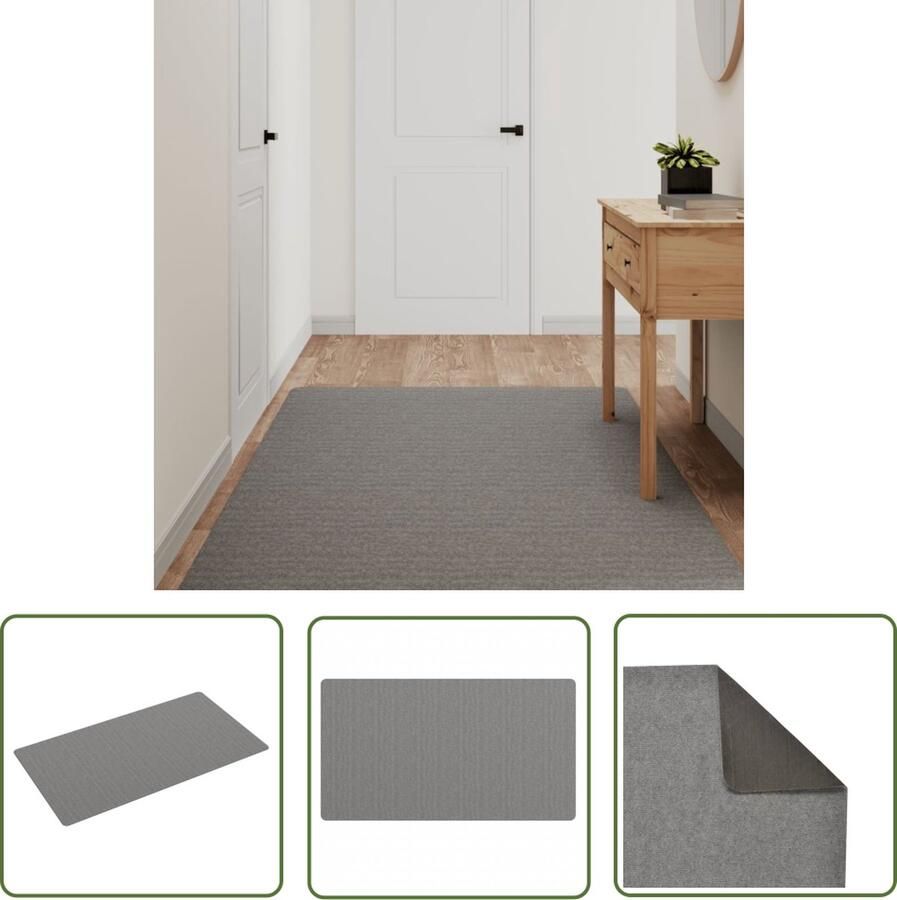 The Living Store Tapijtloper Grijs 100 x 180 cm Polypropeen 3.5 mm Tapijtloper Vloerkleden Kamerdecoratie Hal Runner Trapmatten