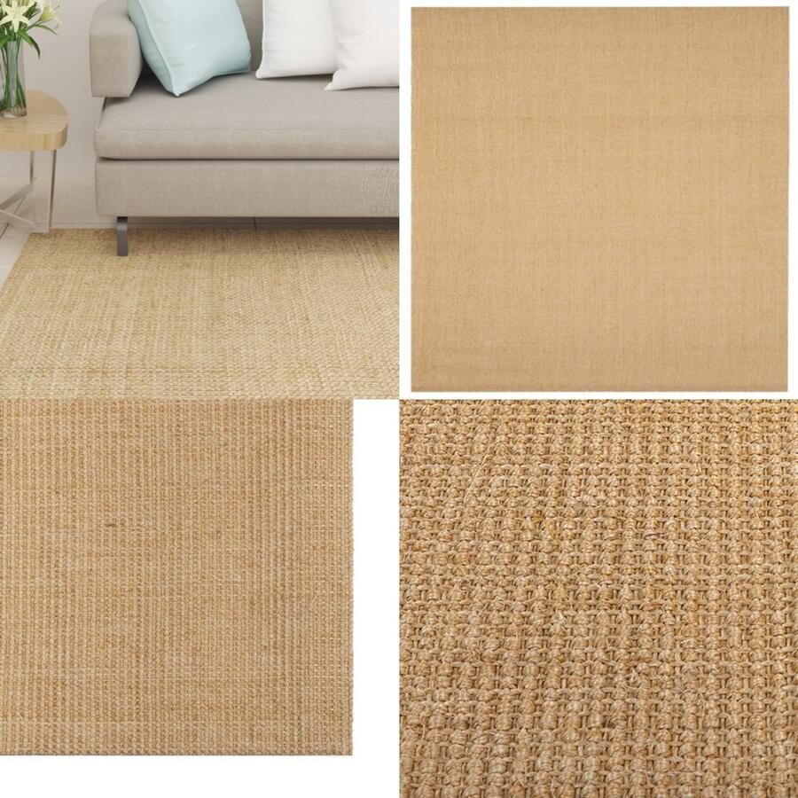 VidaXL Vloerkleed 100x100 cm natuurlijk sisal Vloerkleed Vloerkleden Kleed Tapijt