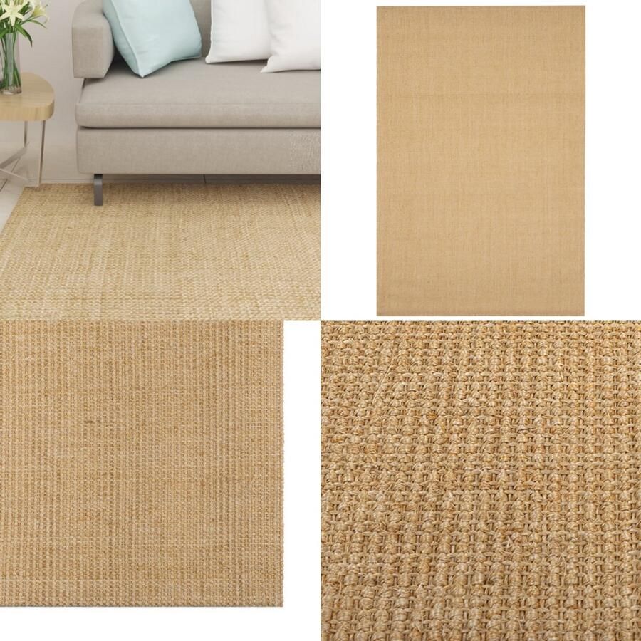 VidaXL Vloerkleed 100x150 cm natuurlijk sisal Vloerkleed Vloerkleden Kleed Tapijt