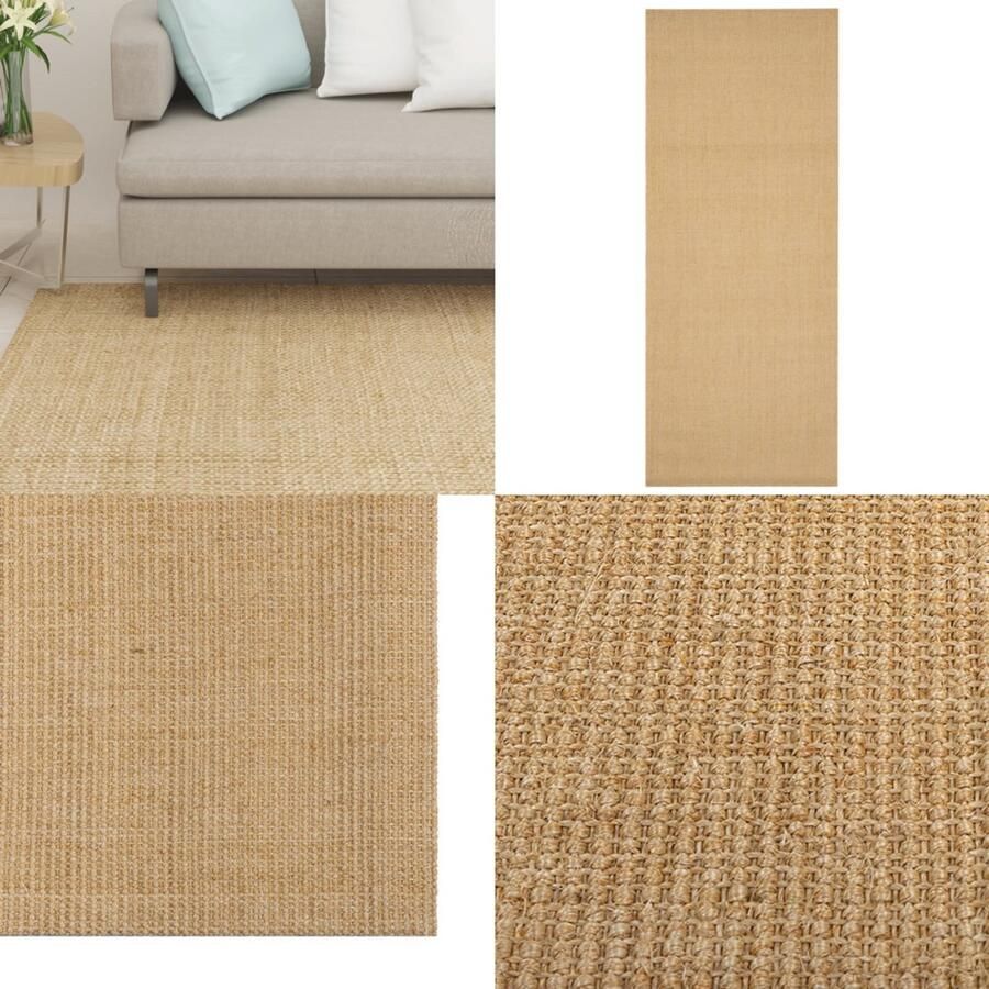 VidaXL Vloerkleed 100x250 cm natuurlijk sisal Vloerkleed Vloerkleden Kleed Tapijt