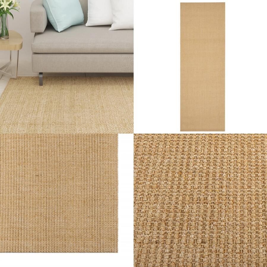 VidaXL Vloerkleed 100x300 cm natuurlijk sisal Vloerkleed Vloerkleden Kleed Tapijt