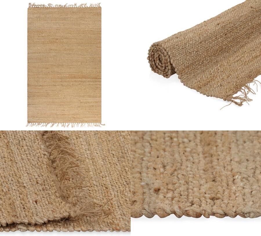 VidaXL Vloerkleed 120x180 cm handgeweven jute natuurlijk Tapijt Tapijten Kleed Kleden