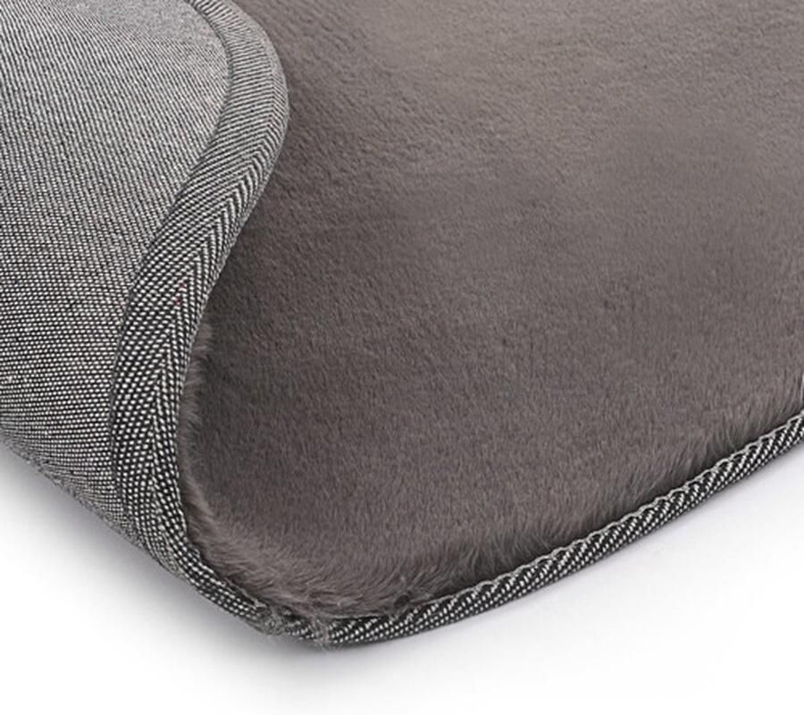 VidaXL Vloerkleed 160 cm Kunstkonijnenbont Donkergrijs Kunststof Vloerkleden Rond Vloerkleed Grijs Vloerkleed Donkere Grijze Vloerkleed Shagpile Vloerkleed Salon Vloerkleed Slaapkamer