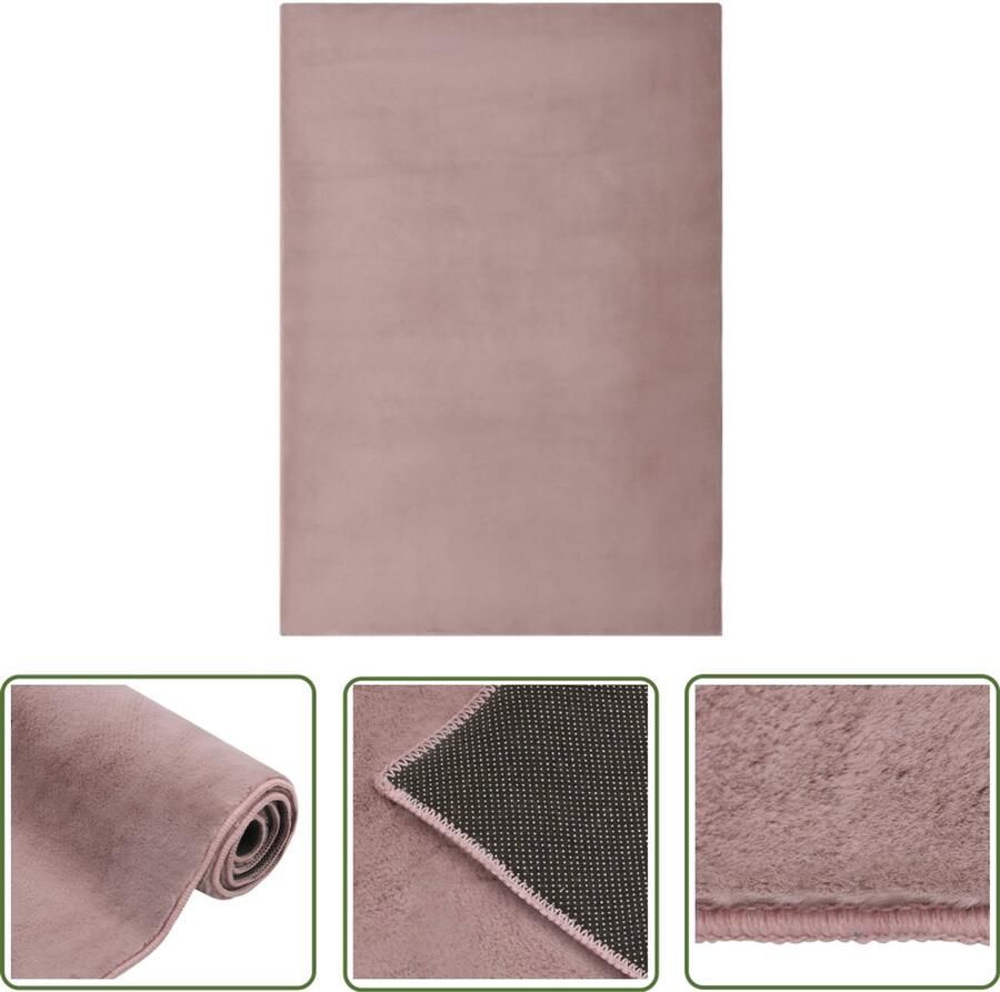 VidaXL Vloerkleed 180x270 cm Kunstkonijnenbont Oudroze Vloerkleden Kunstbont Roze Vloerkleden Tapijt Kamerdecoratie Warme Tapijten Faux Fur Rug Living Room Decor Bedroom Decor Kids Room Decor