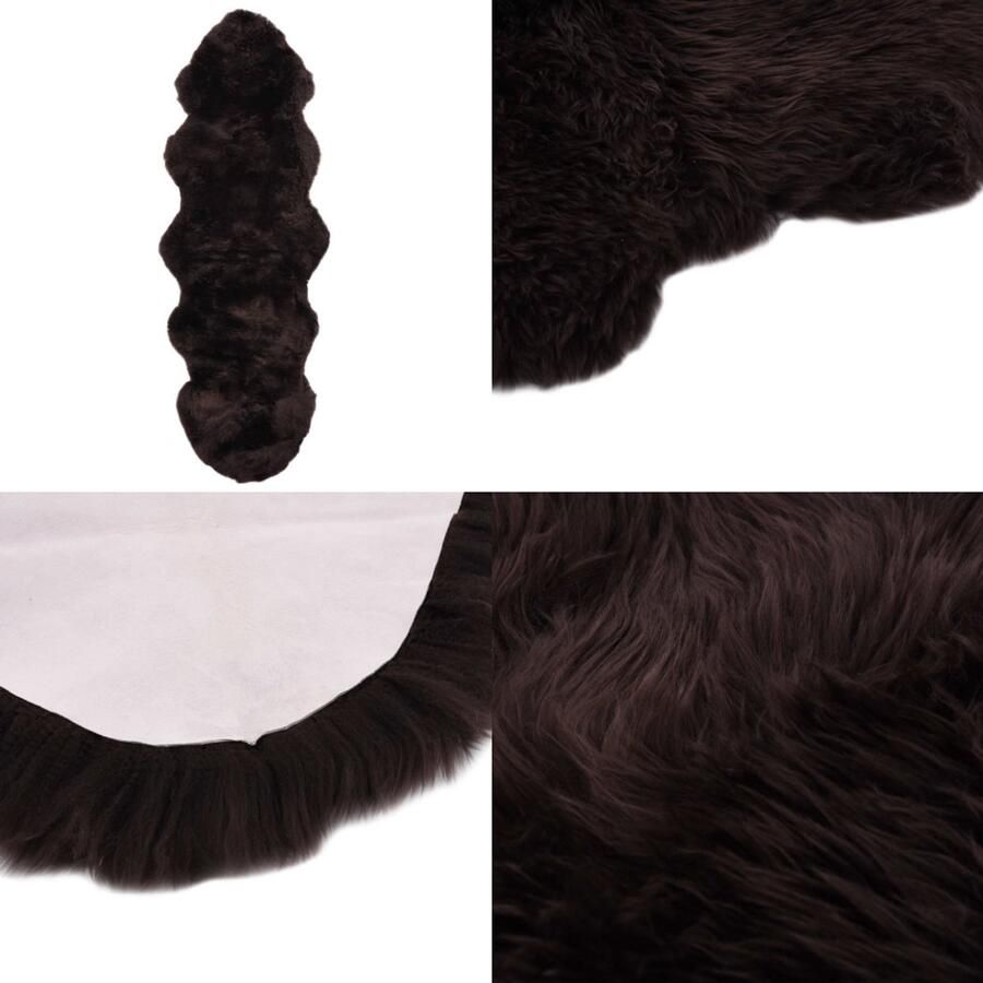 VidaXL Vloerkleed 60x180 cm schapenvacht bruin Vloerkleed Vloerkleden Kleed Kleden