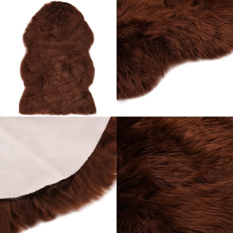 VidaXL Vloerkleed 60x90 cm kunstschapenvacht bruin Tapijt Tapijten Kleed Kleden
