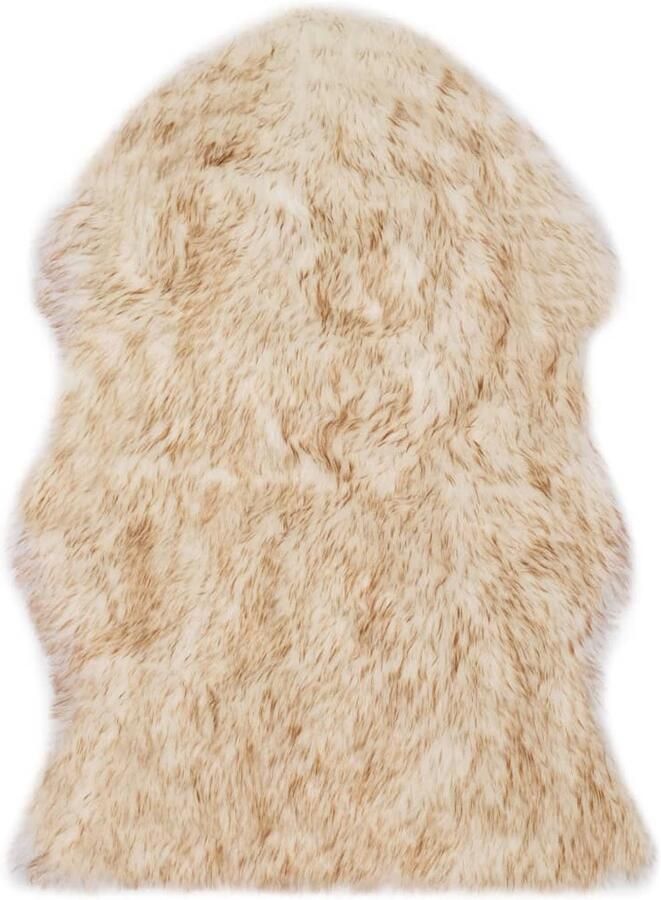 VidaXL Vloerkleed 60x90 cm Kunstschapenvacht Bruin Vloerkleden Kunstbont Schapenvacht Look Bruine Vloerkleden Decoratief Kussen