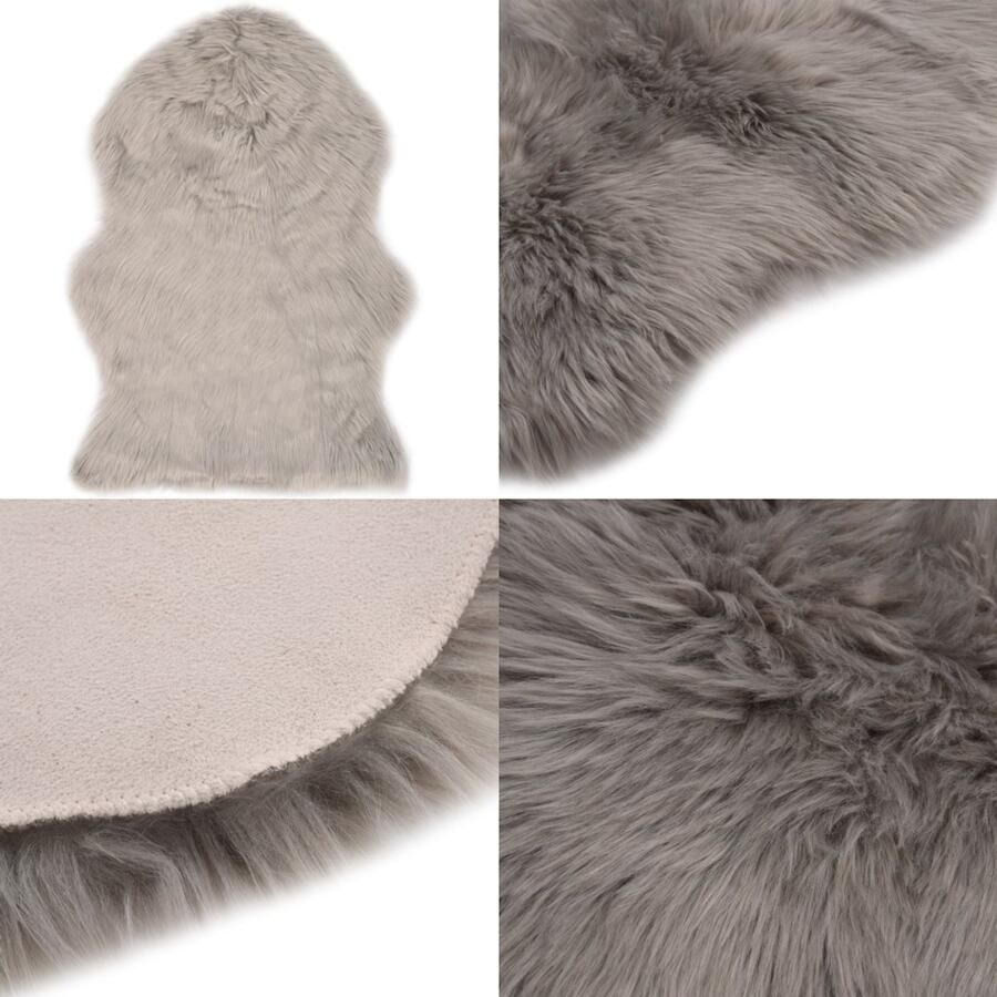 VidaXL Vloerkleed 60x90 cm kunstschapenvacht lichtgrijs Tapijt Tapijten Kleed Kleden