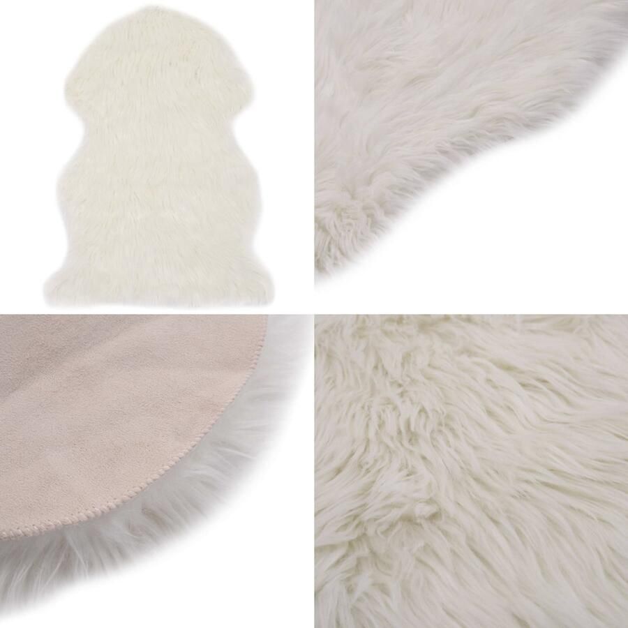VidaXL Vloerkleed 60x90 cm kunstschapenvacht wit Tapijt Tapijten Kleed Kleden