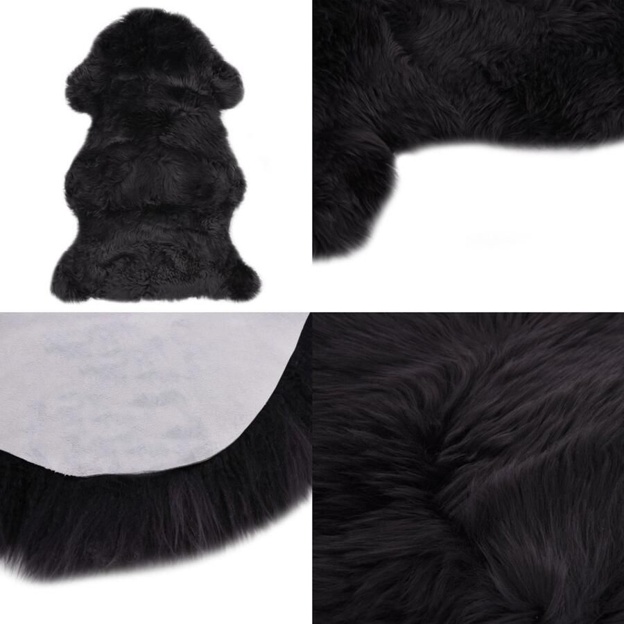 VidaXL Vloerkleed 60x90 cm schapenvacht donkergrijs Vloerkleed Vloerkleden Kleed Kleden