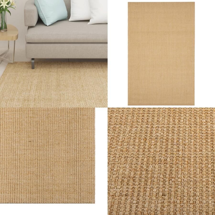 VidaXL Vloerkleed 66x100 cm natuurlijk sisal Vloerkleed Vloerkleden Kleed Tapijt
