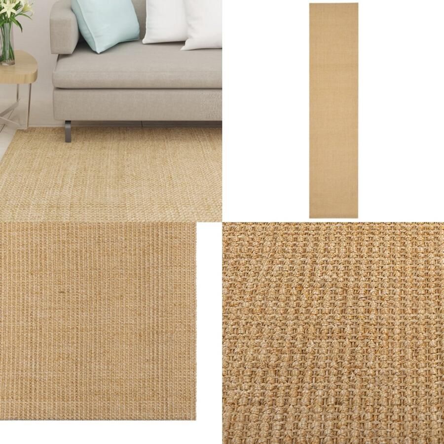 VidaXL Vloerkleed 66x300 cm natuurlijk sisal Vloerkleed Vloerkleden Kleed Tapijt