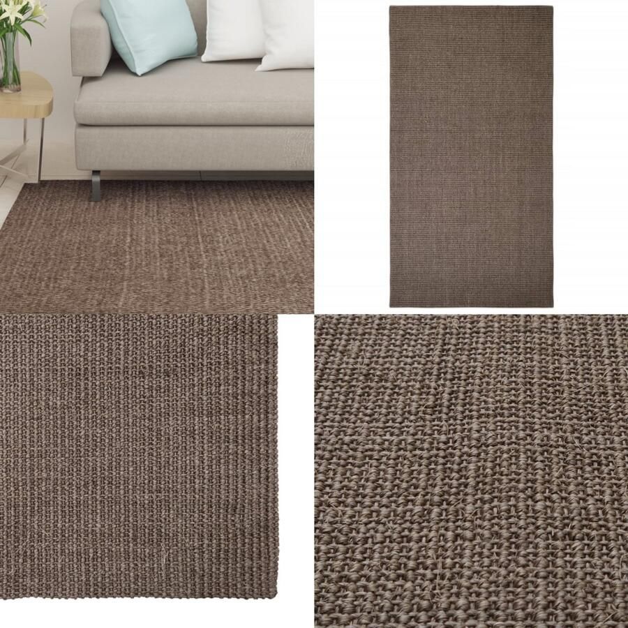 VidaXL Vloerkleed 80x150 cm natuurlijk sisal bruin Vloerkleed Vloerkleden Kleed Tapijt