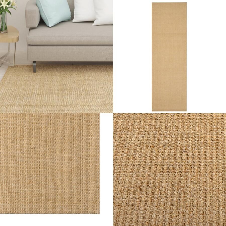 VidaXL Vloerkleed 80x250 cm natuurlijk sisal Vloerkleed Vloerkleden Kleed Tapijt