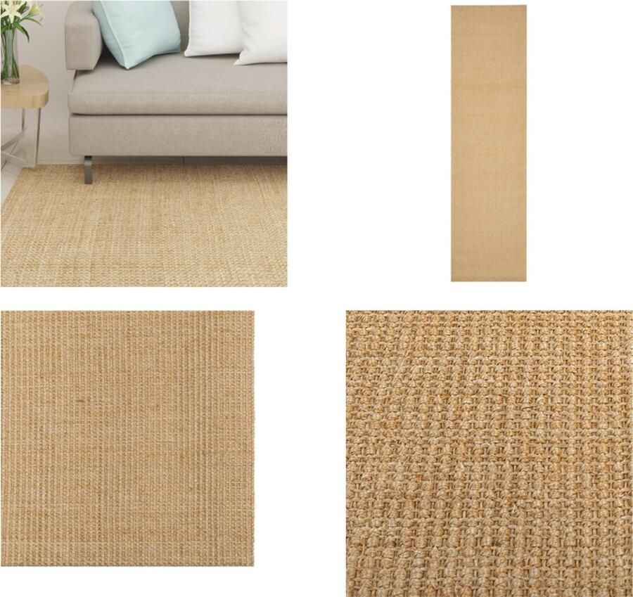 VidaXL Vloerkleed 80x300 cm natuurlijk sisal Vloerkleed Vloerkleden Kleed Tapijt