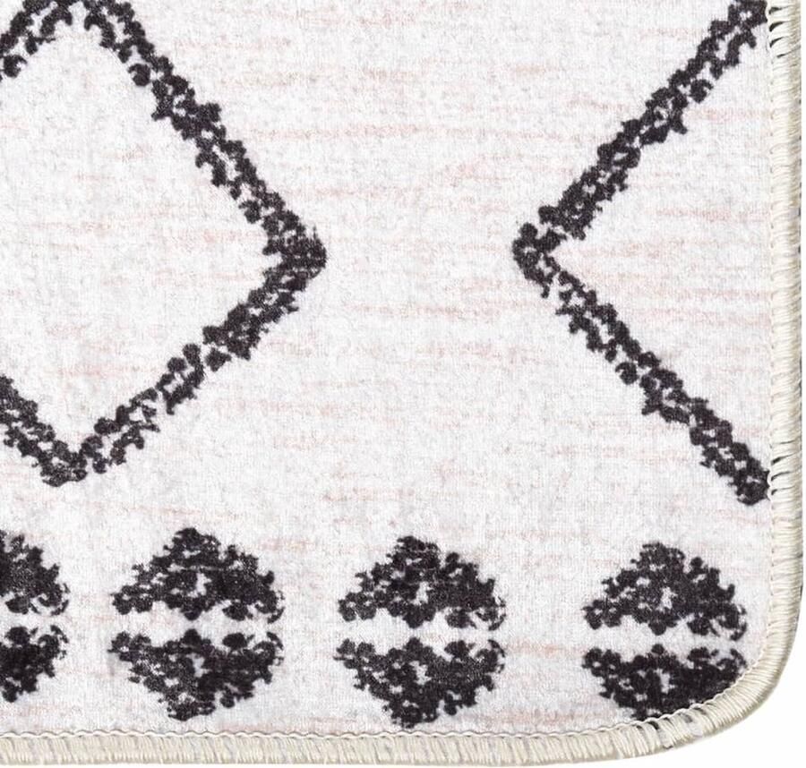 VidaXL Vloerkleed Antislip 120x180 cm Zwart Wit Vloerkleed Woonkamer Slaapkamer Modern Design Zwarte En Witte Kleuren Fluweel Warm Gevoel Geluiddempend Antislip